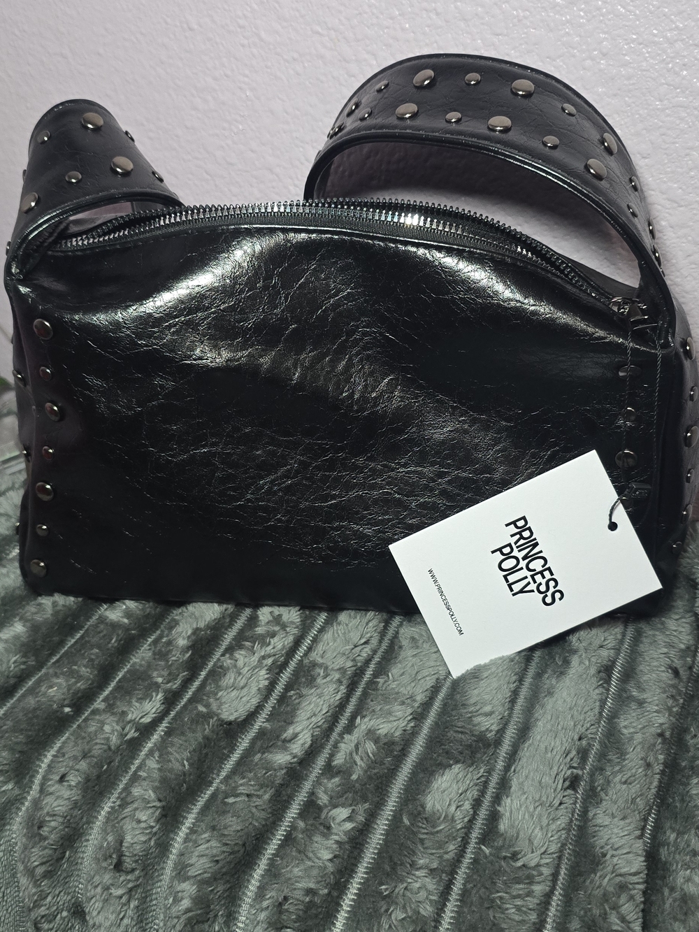 Princess Polly Black Studded Crossbody Bag
